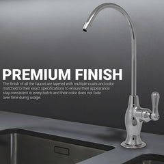 Metpure Vase Style Non-Air Gap RO Faucet Kit with Wrench & 1/4 inch + 3/8 inch OD Adapters, NSF - view 90