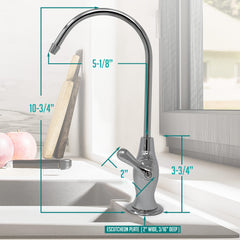 Metpure Vase Style Non-Air Gap RO Faucet Kit with Wrench & 1/4 inch + 3/8 inch OD Adapters, NSF - view 91
