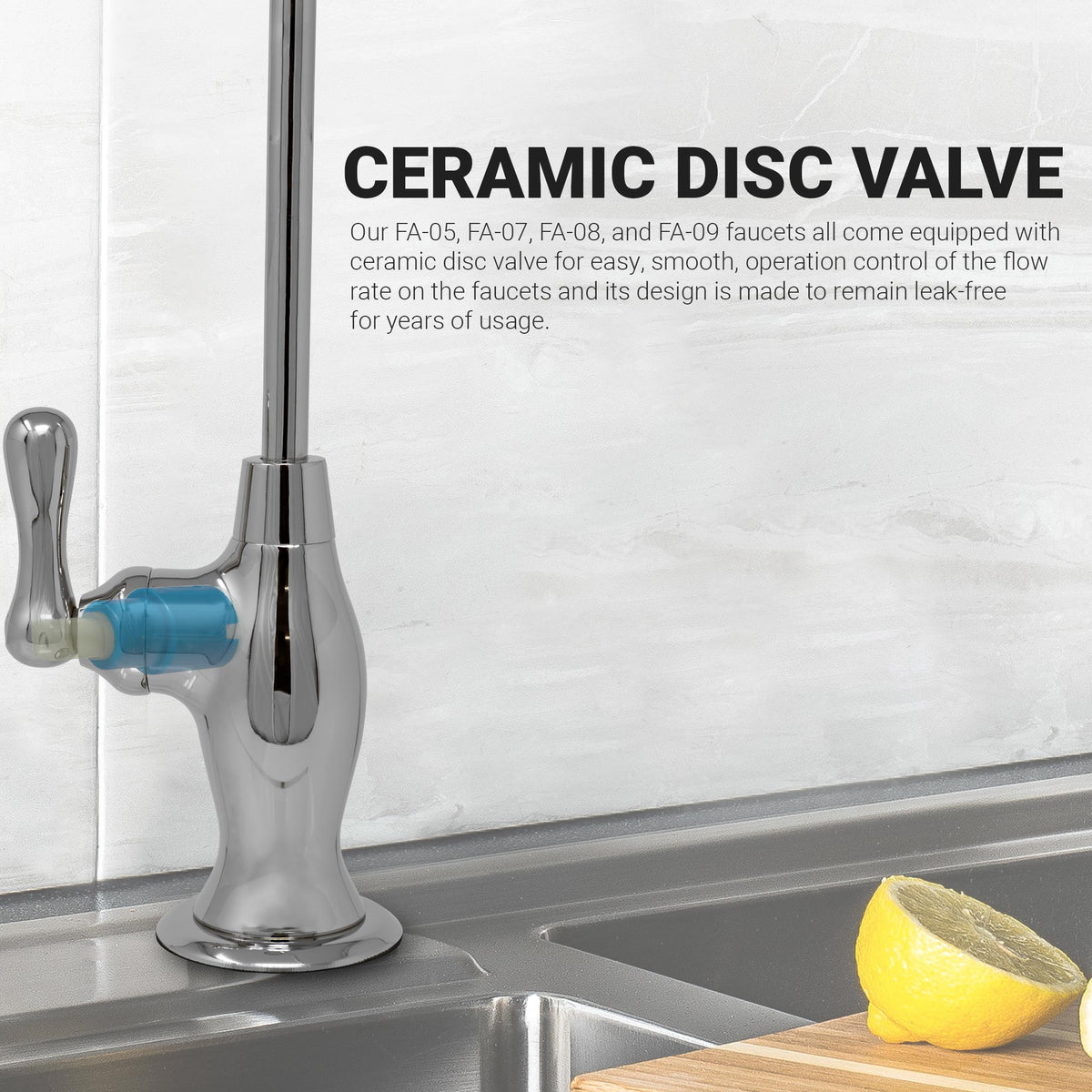 Metpure Vase Style Non-Air Gap RO Faucet Kit with Wrench & 1/4 inch + 3/8 inch OD Adapters, NSF - view 92