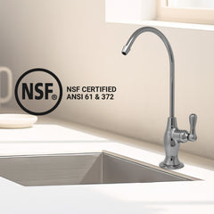 Metpure Vase Style Non-Air Gap RO Faucet Kit with Wrench & 1/4 inch + 3/8 inch OD Adapters, NSF - view 93
