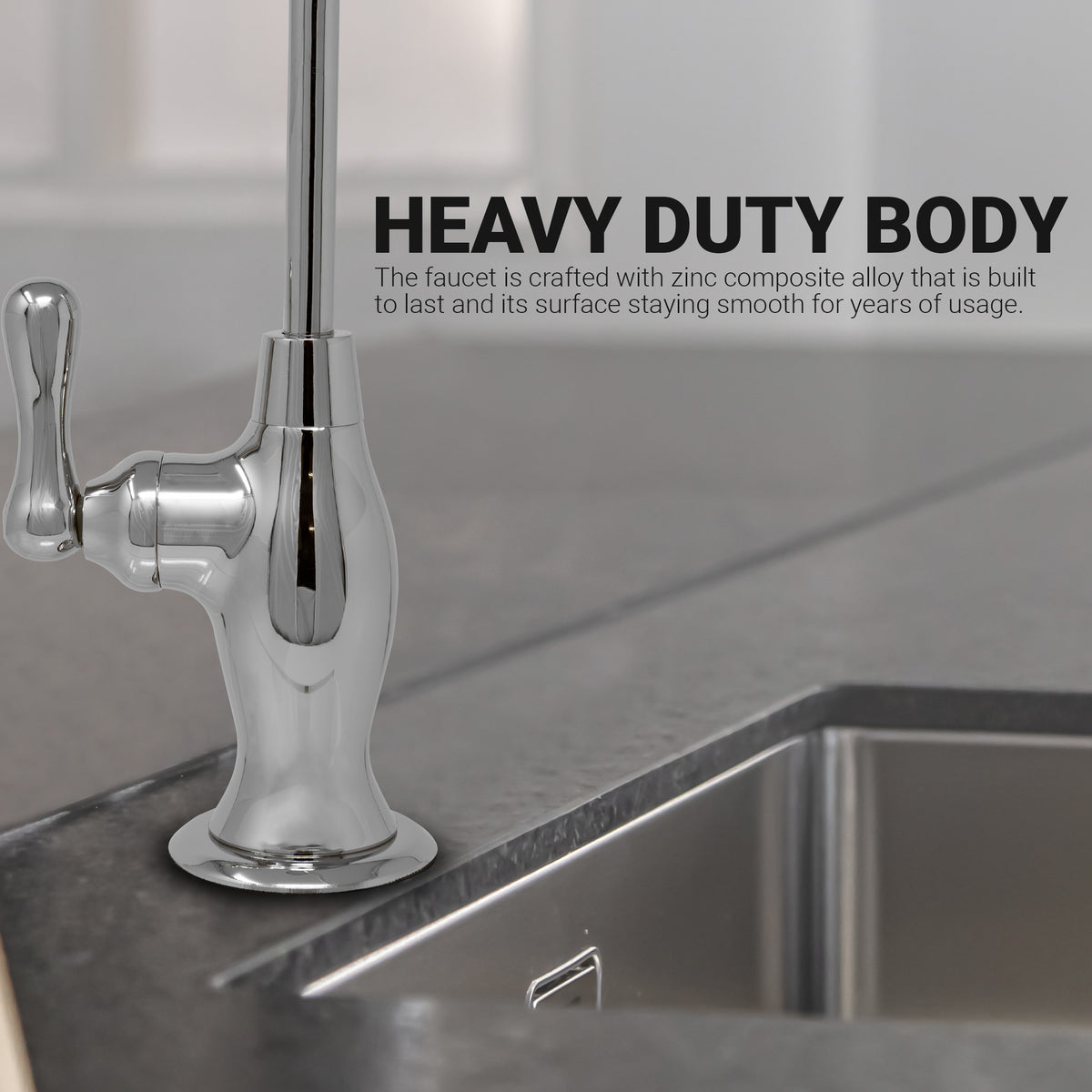 Metpure Vase Style Non-Air Gap RO Faucet Kit with Wrench & 1/4 inch + 3/8 inch OD Adapters, NSF - view 94