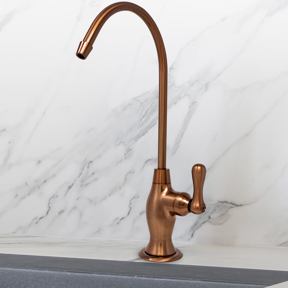 Metpure vase style non-air gap reverse osmosis faucet in rose gold