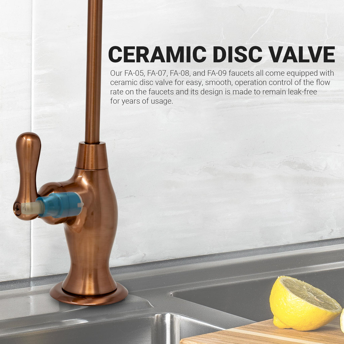 Metpure Vase Style Non-Air Gap RO Faucet Kit with Wrench & 1/4 inch + 3/8 inch OD Adapters, NSF - view 98