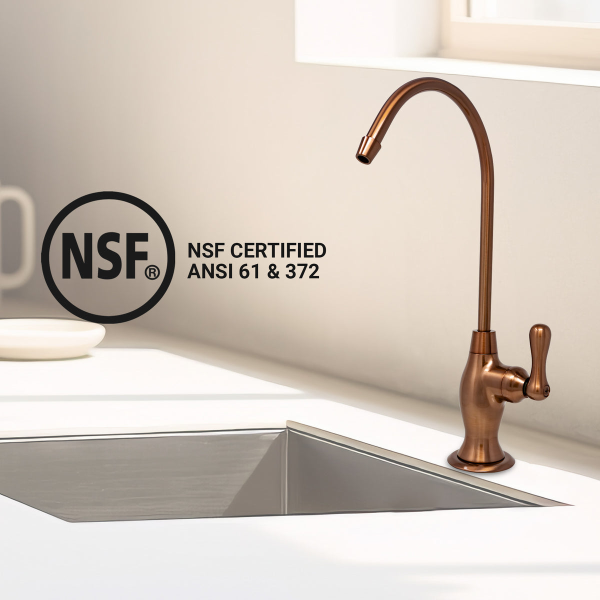 Metpure Vase Style Non-Air Gap RO Faucet Kit with Wrench & 1/4 inch + 3/8 inch OD Adapters, NSF - view 99