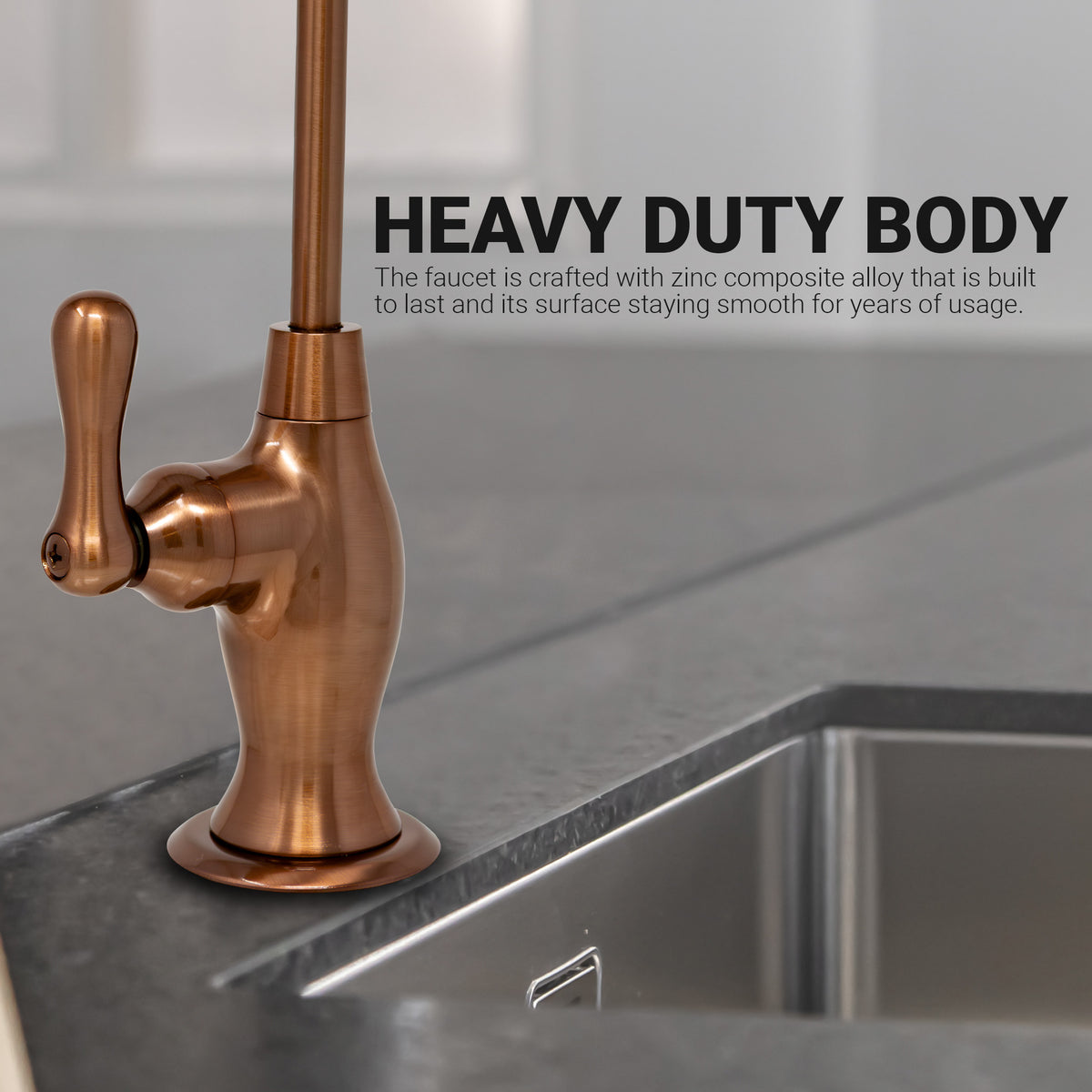 Metpure Vase Style Non-Air Gap RO Faucet Kit with Wrench & 1/4 inch + 3/8 inch OD Adapters, NSF - view 100