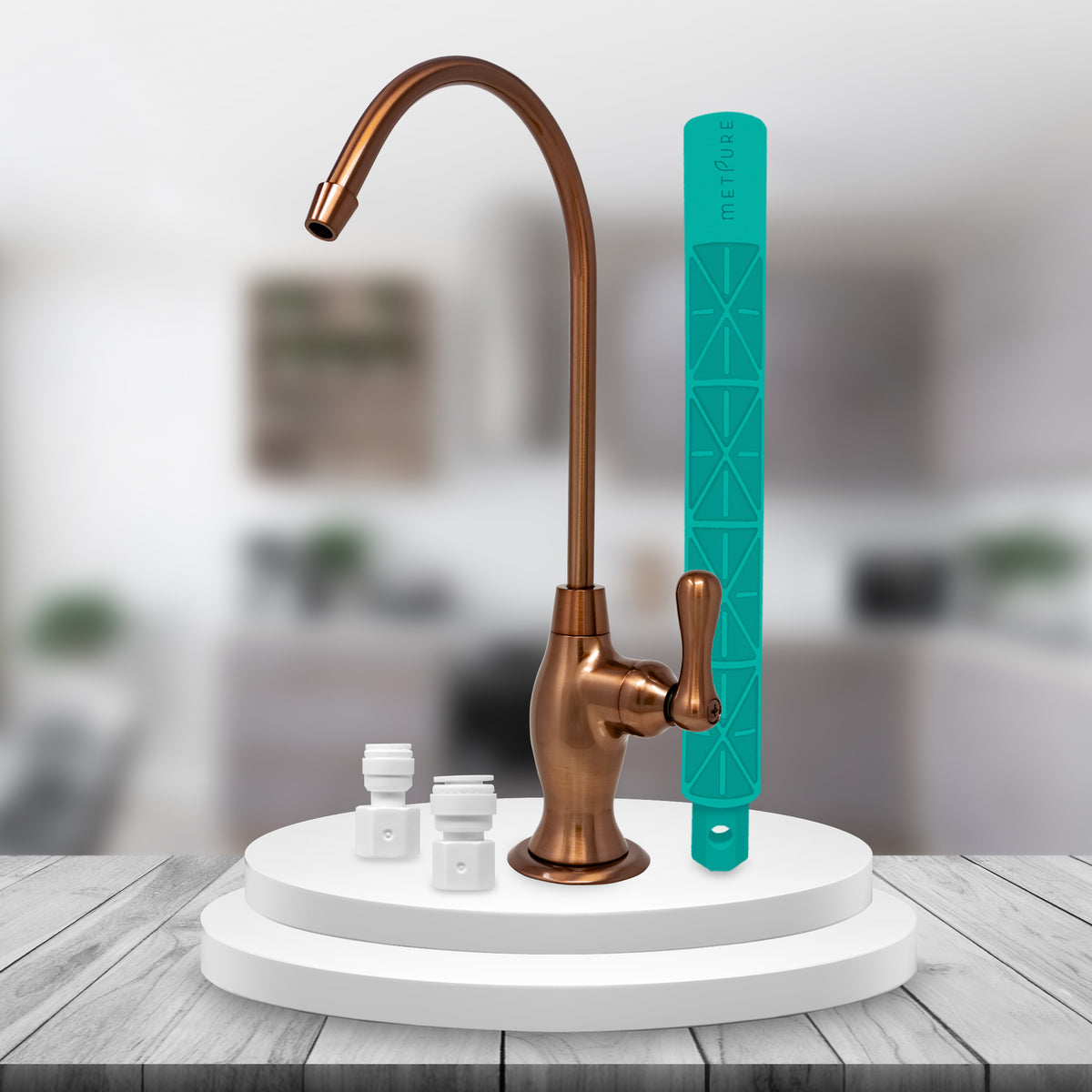 Metpure Vase Style Non-Air Gap RO Faucet Kit with Wrench & 1/4 inch + 3/8 inch OD Adapters, NSF - view 136