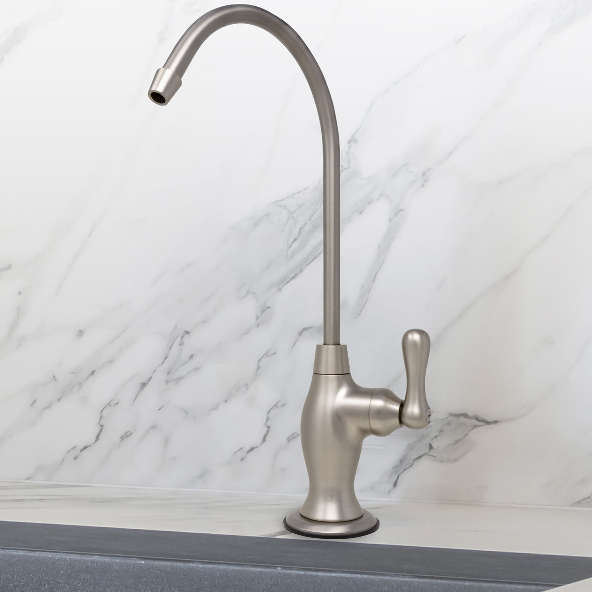 Metpure vase style non-air gap reverse osmosis faucet in satin nickel