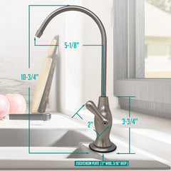 Metpure Vase Style Non-Air Gap RO Faucet Kit with Wrench & 1/4 inch + 3/8 inch OD Adapters, NSF - view 103