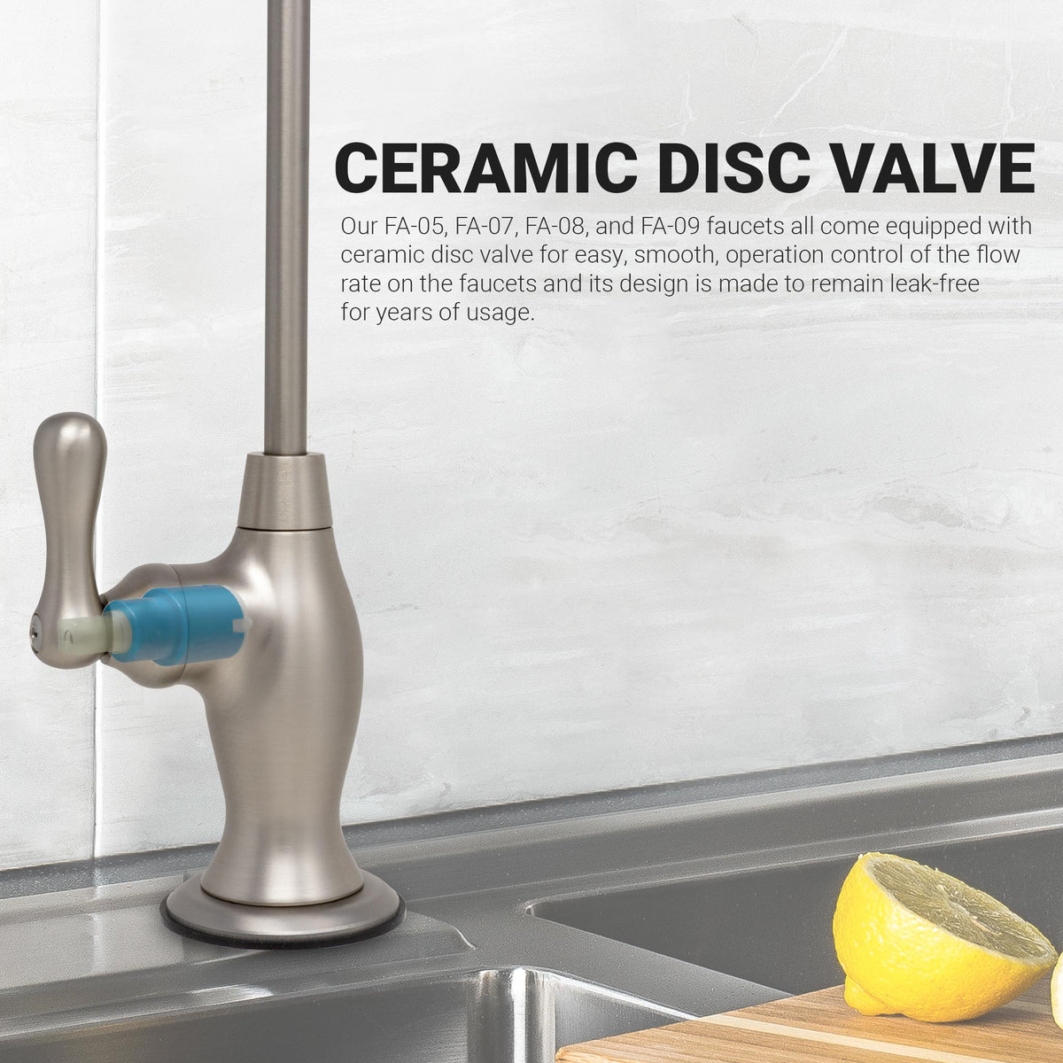 Metpure Vase Style Non-Air Gap RO Faucet Kit with Wrench & 1/4 inch + 3/8 inch OD Adapters, NSF - view 104