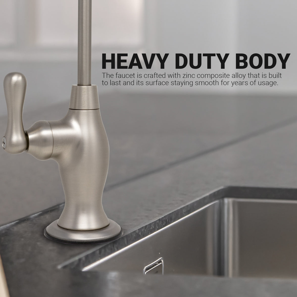 Metpure Vase Style Non-Air Gap RO Faucet Kit with Wrench & 1/4 inch + 3/8 inch OD Adapters, NSF - view 106