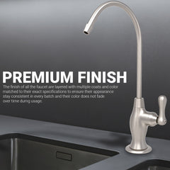 Metpure Vase Style Non-Air Gap RO Faucet Kit with Wrench & 1/4 inch + 3/8 inch OD Adapters, NSF - view 108