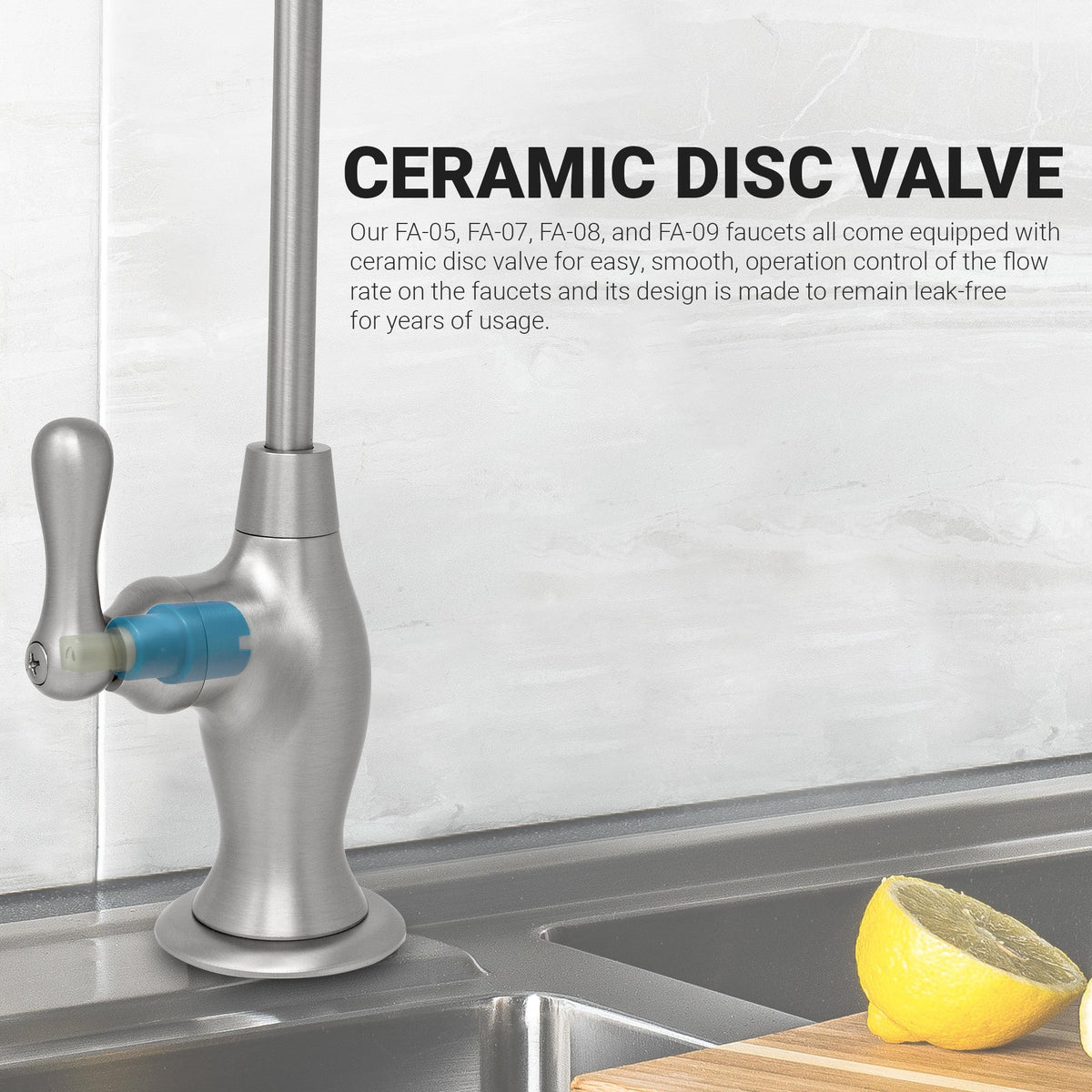 Metpure Vase Style Non-Air Gap RO Faucet Kit with Wrench & 1/4 inch + 3/8 inch OD Adapters, NSF - view 110