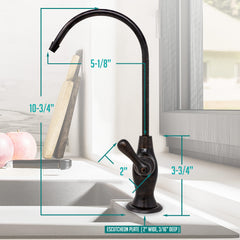 Metpure Vase Style Non-Air Gap RO Faucet Kit with Wrench & 1/4 inch + 3/8 inch OD Adapters, NSF - view 115