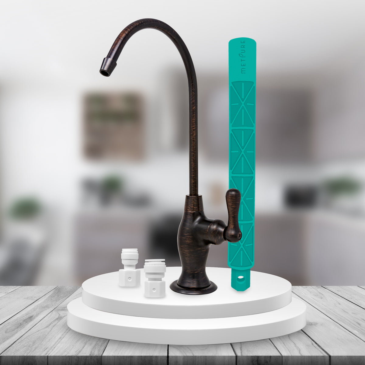 Metpure Vase Style Non-Air Gap RO Faucet Kit with Wrench & 1/4 inch + 3/8 inch OD Adapters, NSF - view 139