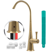 Metpure Airgap 3-Port Brass RO Faucet for Reverse Osmosis Drinking Water Systems. Features Pre-Installed Drain Tubes, Contemporary Design. Includes Wrench and Adapters. NSF Certified. (Choose your Color)