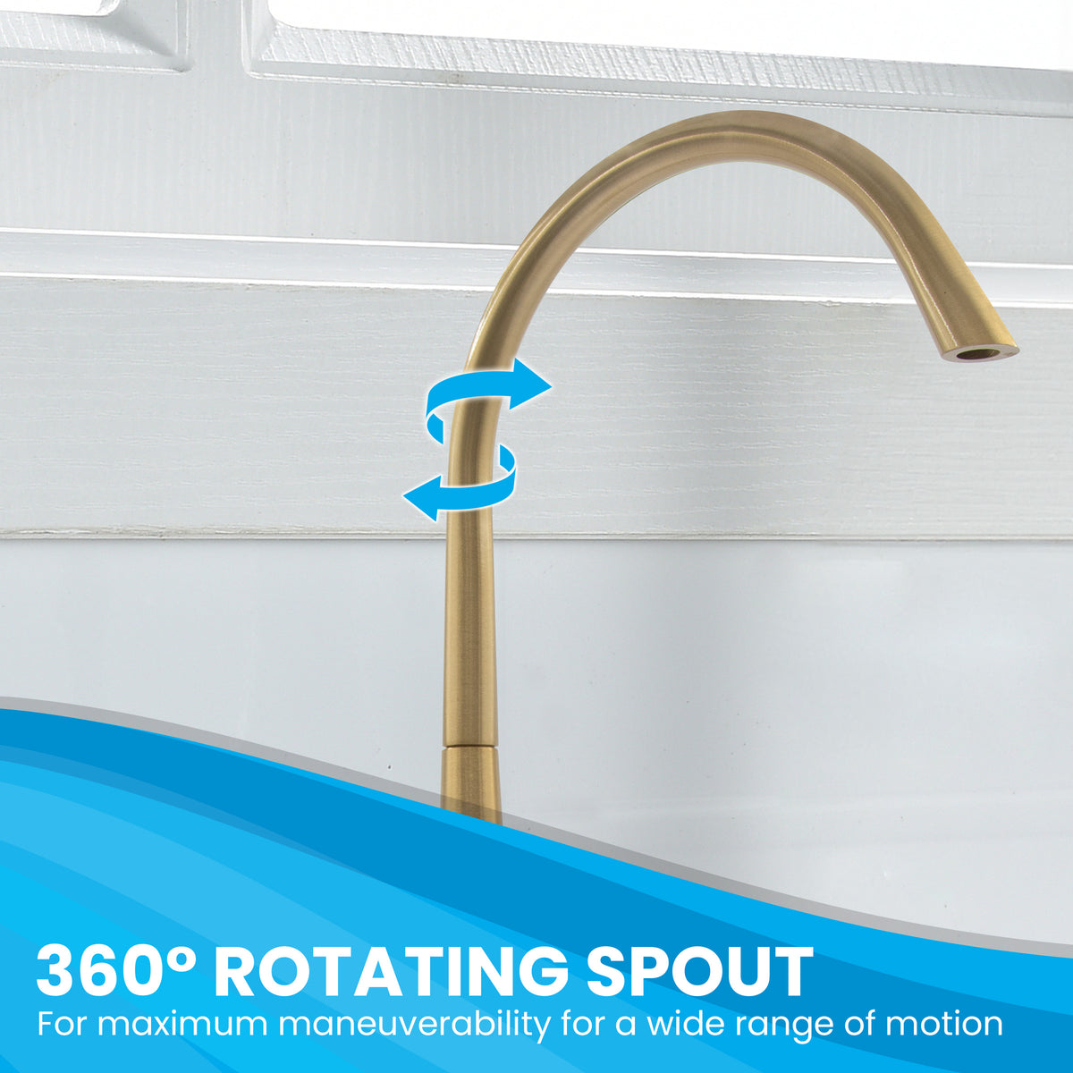 Metpure Anaqua non-air gap reverse osmosis faucet in brushed gold