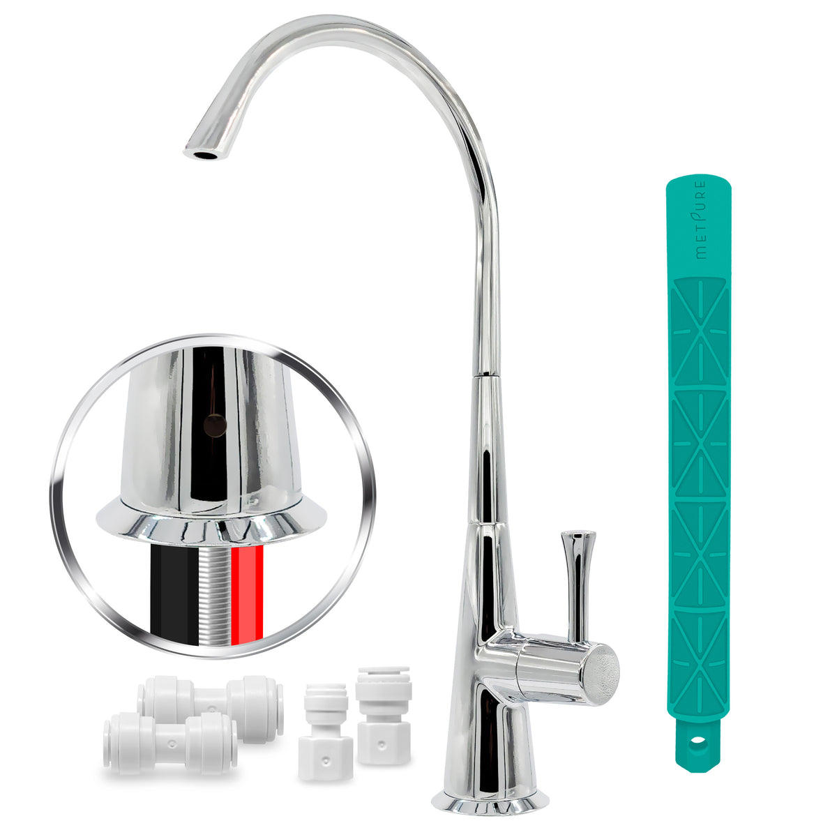Metpure Anaqua air gap 3-port brass reverse osmosis faucet