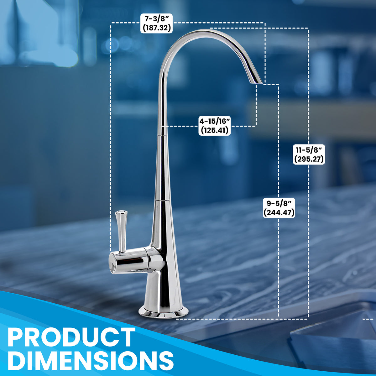 Metpure Anaqua non-air gap reverse osmosis faucet in chrome