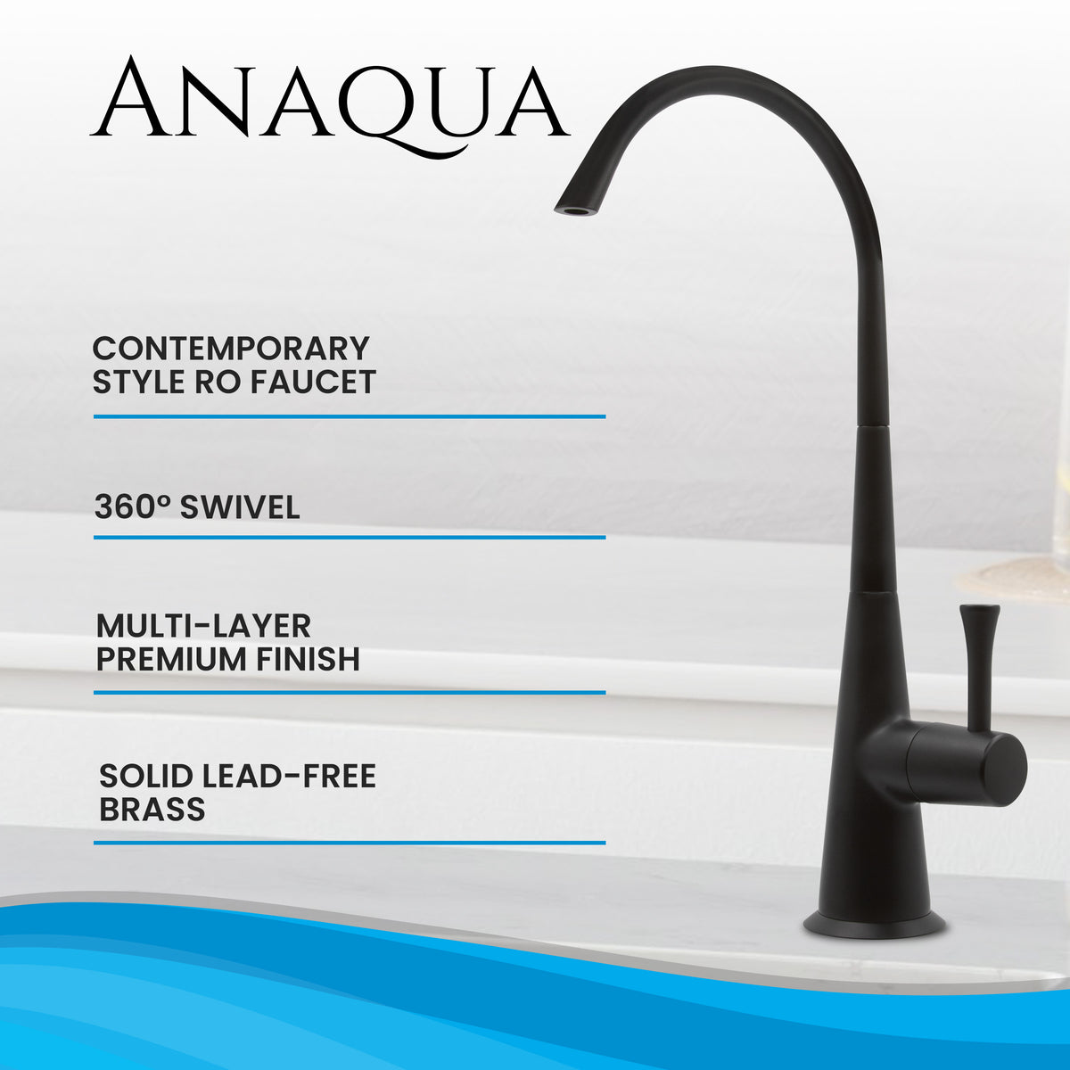 Metpure Anaqua non-air gap reverse osmosis faucet in matte black