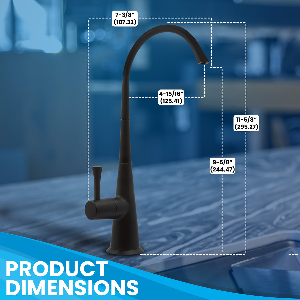 Metpure Anaqua non-air gap reverse osmosis faucet in matte black