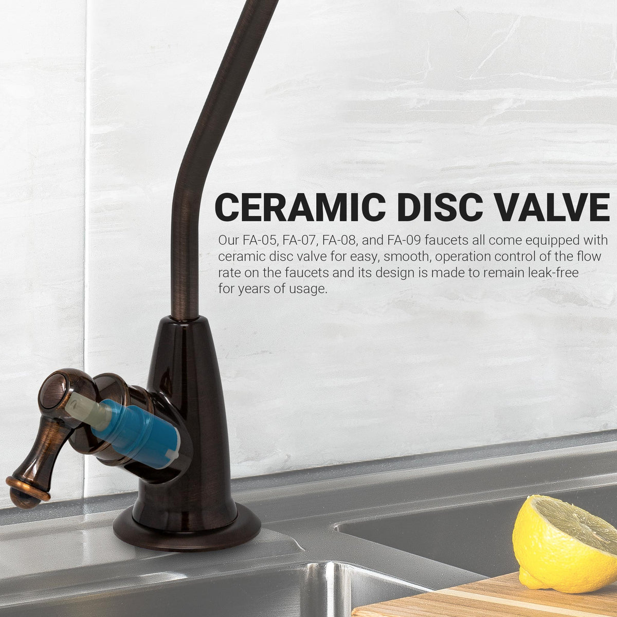Metpure long reach style non-air gap reverse osmosis faucet in antique wine
