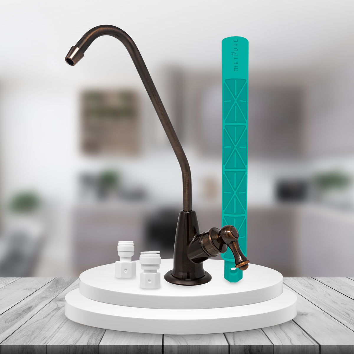 Metpure Long Reach Non-Air Gap RO Faucet Kit, Antique Wine