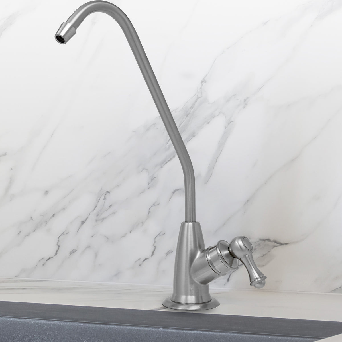 Metpure long reach non-air gap reverse osmosis faucet kit with faucet wrench and adapters