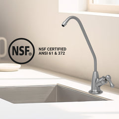 Metpure long reach non-air gap reverse osmosis faucet kit with faucet wrench and adapters