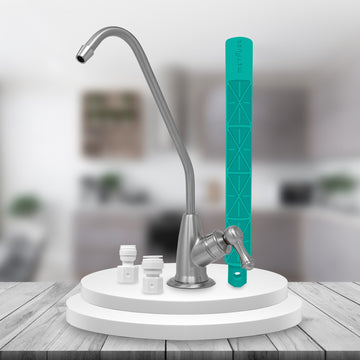Long Reach Style Non-airgap RO Faucet Reverse Osmosis Ceramic Disc Faucet. Includes Faucet Wrench, 1/4" and 3/8" Faucet Adapters. NSF Certified. (Select Your Color)