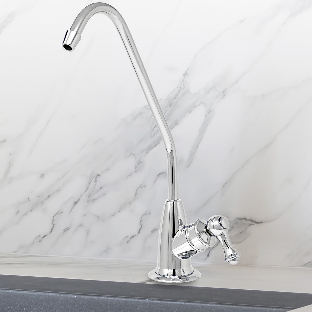 Metpure long reach style non-air gap reverse osmosis faucet in chrome