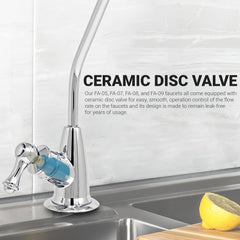 Metpure long reach style non-air gap reverse osmosis faucet in chrome
