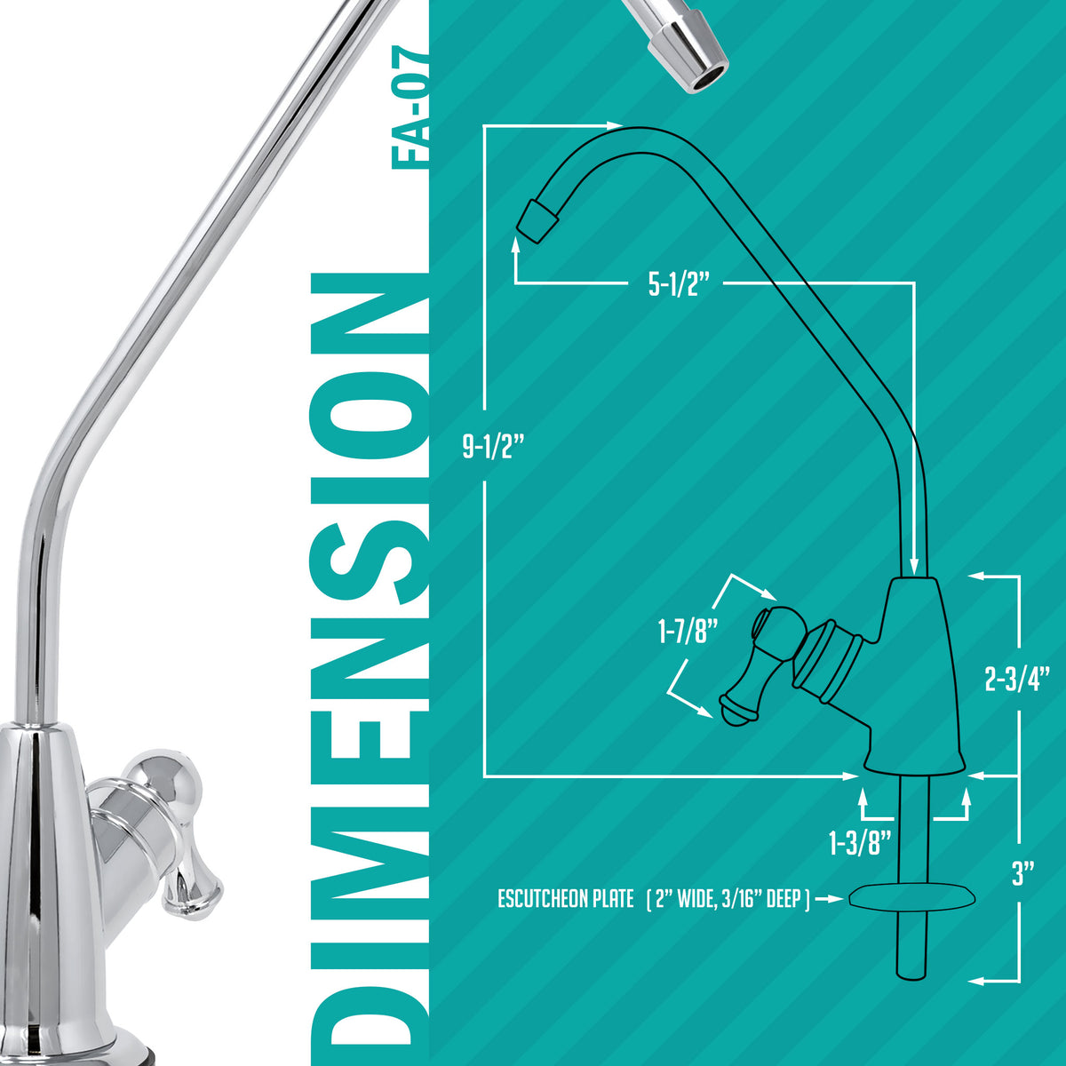 Metpure long reach non-air gap reverse osmosis faucet kit with faucet wrench and adapters