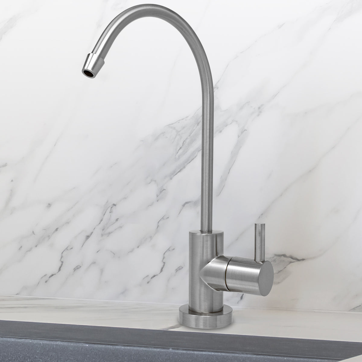 Metpure small euro style non-air gap reverse osmosis faucet kit with faucet wrench and adapters