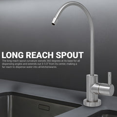 Metpure small euro style non-air gap reverse osmosis faucet kit with faucet wrench and adapters