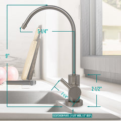 Metpure small euro style non-air gap reverse osmosis faucet kit with faucet wrench and adapters