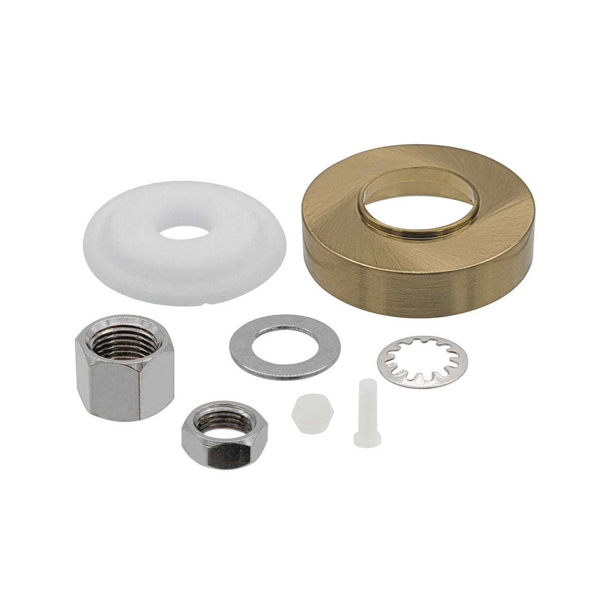 Brushed Gold escutcheon plate and mounting hardware pack for Metpure FA-08/FA-09 RO faucet