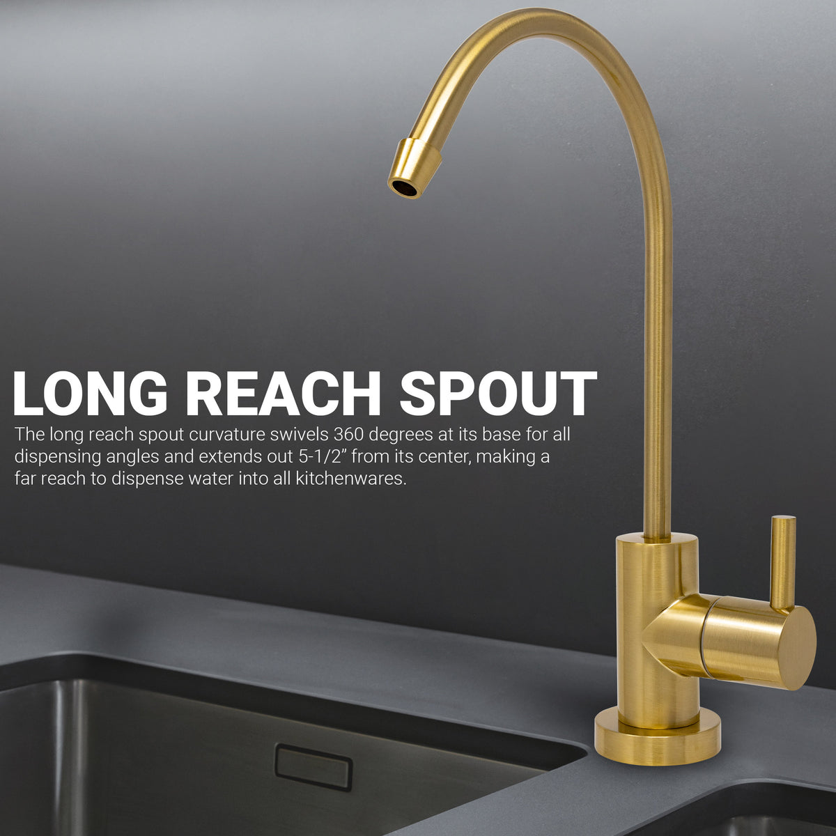 Metpure small euro style non-air gap reverse osmosis faucet kit with faucet wrench and adapters