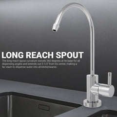 Metpure Small Euro Style Non-Air Gap RO Faucet Kit with Wrench & 1/4 inch + 3/8 inch OD Adapters, NSF - view 31