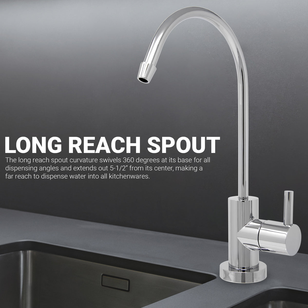Metpure Small Euro Style Non-Air Gap RO Faucet Kit with Wrench & 1/4 inch + 3/8 inch OD Adapters, NSF - view 31