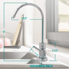 Metpure small euro style non-air gap reverse osmosis faucet kit with faucet wrench and adapters
