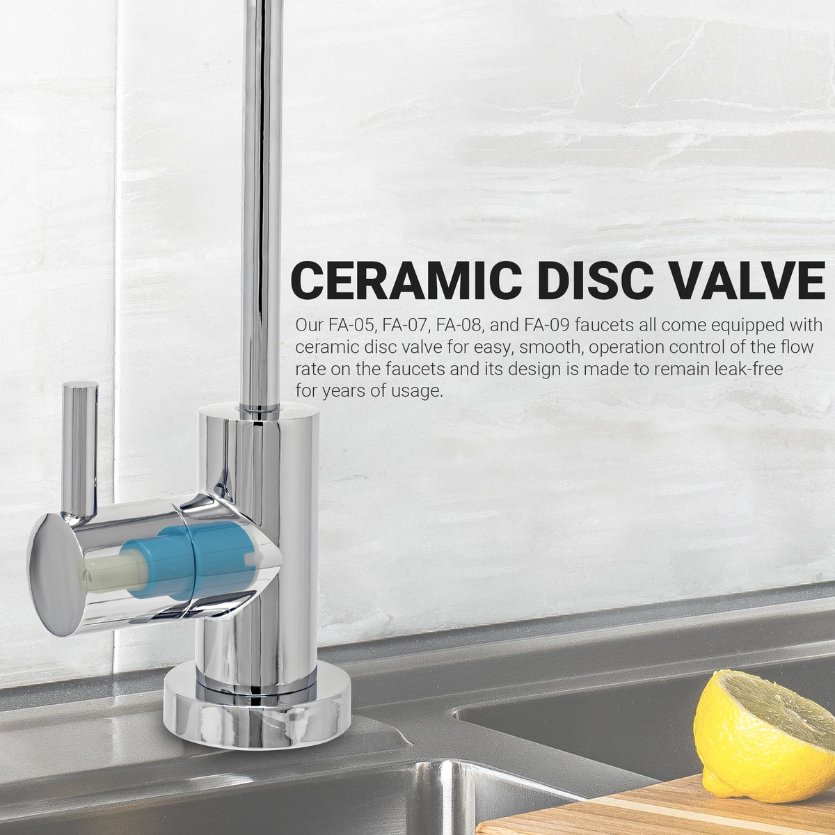 Metpure small euro style non-air gap reverse osmosis faucet kit with faucet wrench and adapters