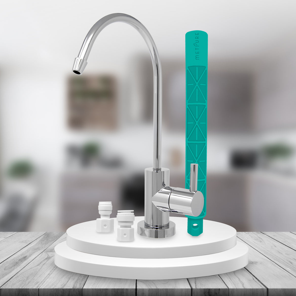 Metpure Small Euro Style Non-Air Gap RO Faucet Kit with Wrench & 1/4 inch + 3/8 inch OD Adapters, NSF - view 59