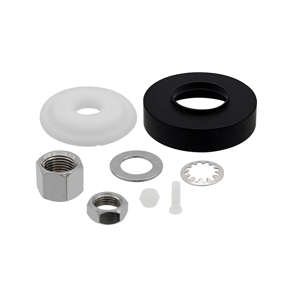 Matte Black escutcheon plate and mounting hardware pack for Metpure FA-08/FA-09 RO faucet