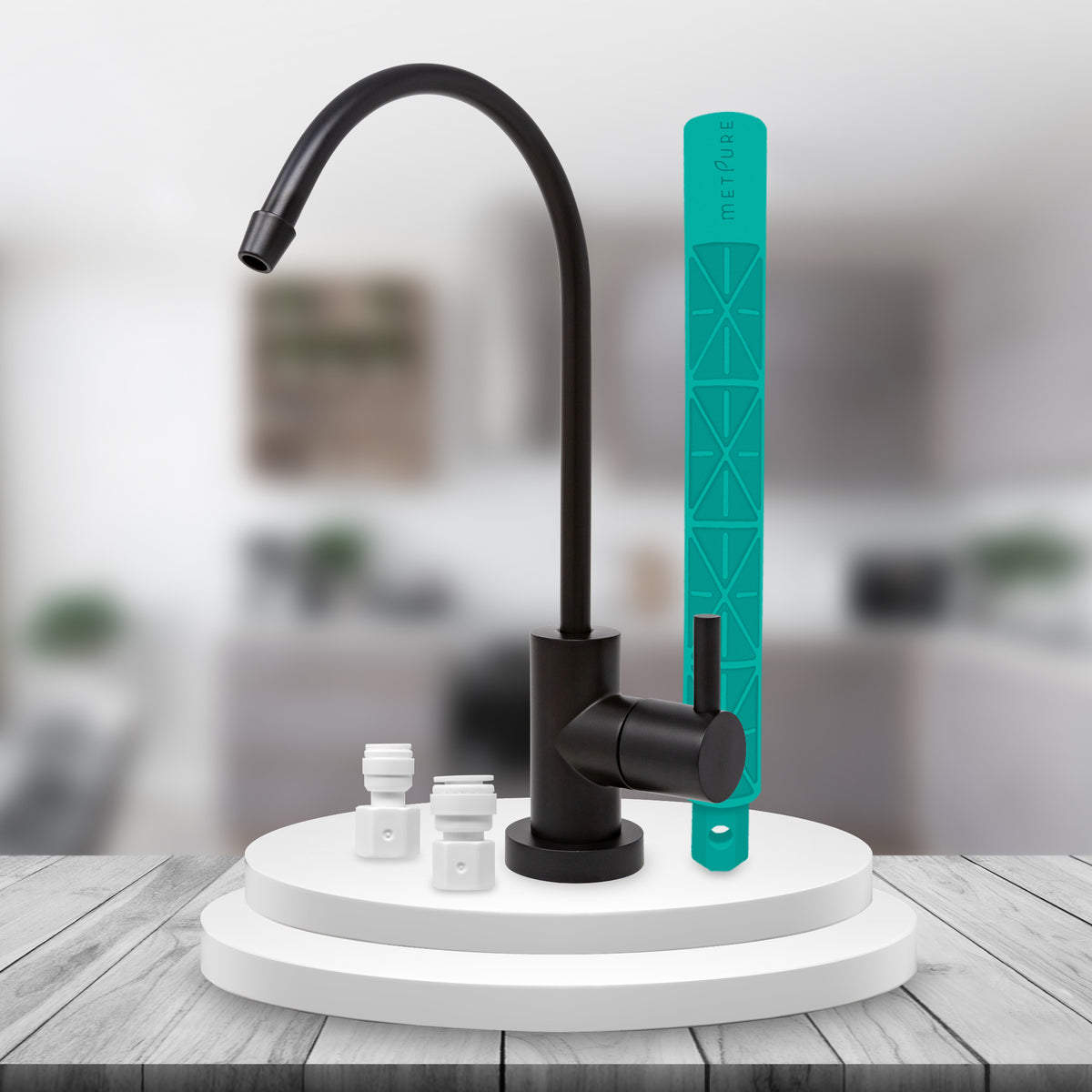 Metpure Small Euro Style Non-Air Gap RO Faucet Kit with Wrench & 1/4 inch + 3/8 inch OD Adapters, NSF - view 60