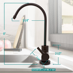 Metpure Small Euro Style Non-Air Gap RO Faucet Kit with Wrench & 1/4 inch + 3/8 inch OD Adapters, NSF - view 42