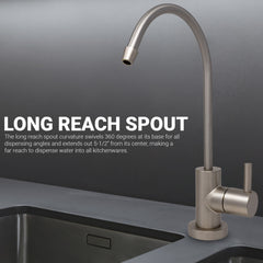 Metpure Small Euro Style Non-Air Gap RO Faucet Kit with Wrench & 1/4 inch + 3/8 inch OD Adapters, NSF - view 47