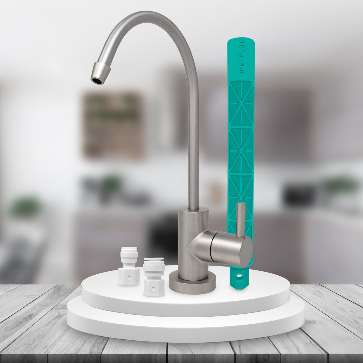 Metpure Small Euro Style Non-Air Gap RO Faucet Kit with Wrench & 1/4 inch + 3/8 inch OD Adapters, NSF - view 62