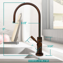 Metpure large euro style non-air gap reverse osmosis faucet kit with faucet wrench and adapters