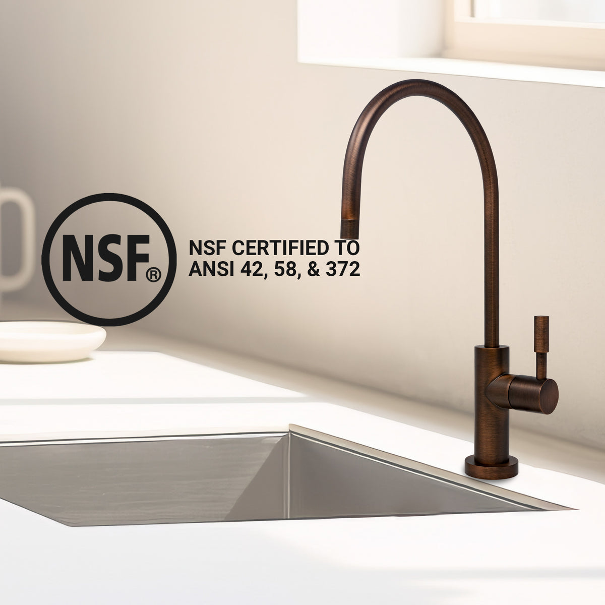 Metpure large euro style non-air gap reverse osmosis faucet kit with faucet wrench and adapters