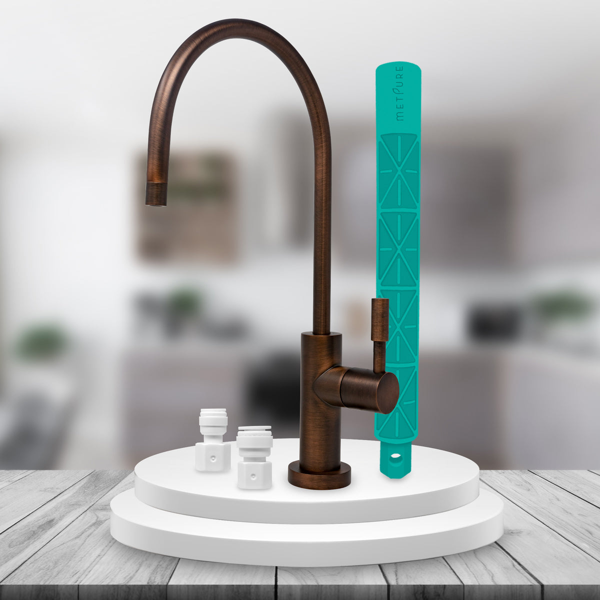 Metpure Large Euro Style Non-Air Gap RO Faucet Kit with Wrench & 1/4 inch + 3/8 inch OD Adapters, NSF - view 56